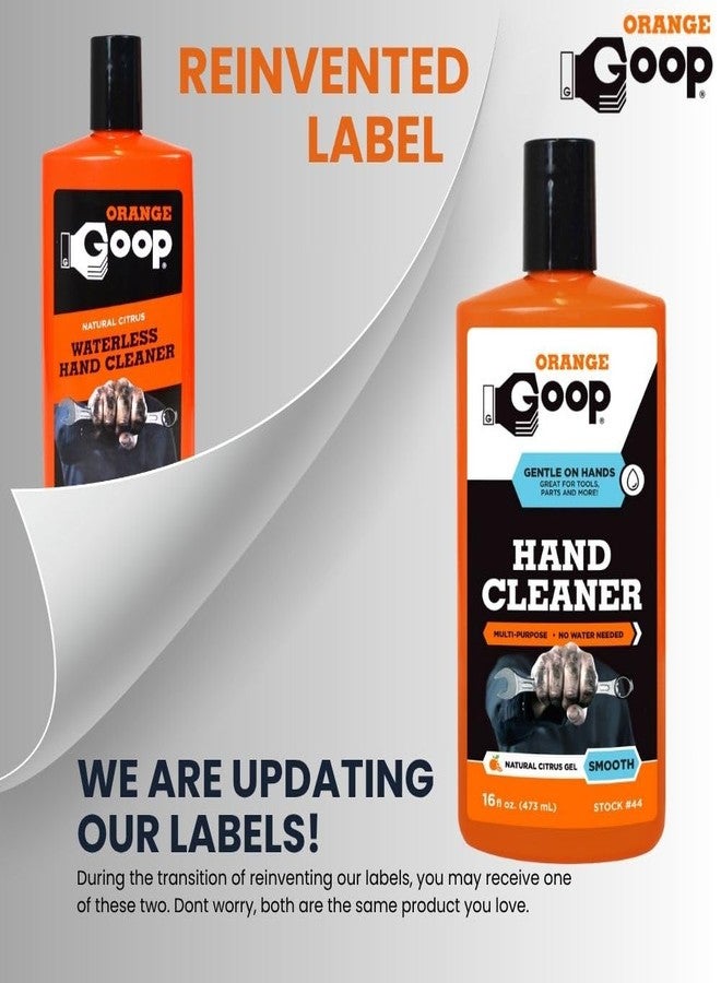 GOOP Orange Liquid Multi-Purpose Waterless Hand Cleaner - 16 oz Flip-Top Bottle (Pack of 2) - Image 2